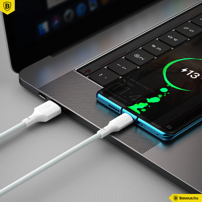 Baseus Simple Wisdom USB-C adat/töltőkábel PD 40W 5A 1,5m (2db) - Fehér