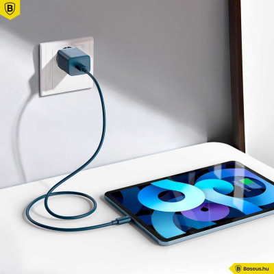 Baseus Super Si hálózati USB-C gyorstöltő 20W USB-C/Lightning kábellel - Kék