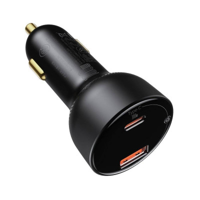 Baseus Superme USB autós töltő, USB-C, 100W + USB-C kábel, fekete