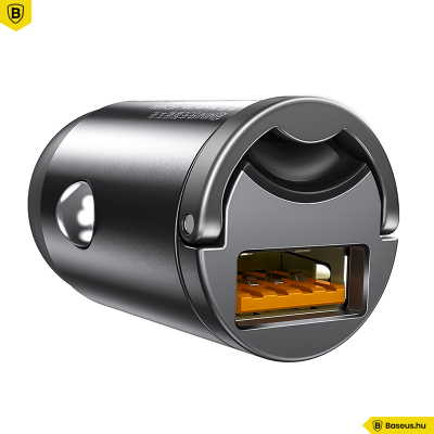 Baseus Tiny Star mini autós töltő, USB, QC 3.0, 30 W, szürke
