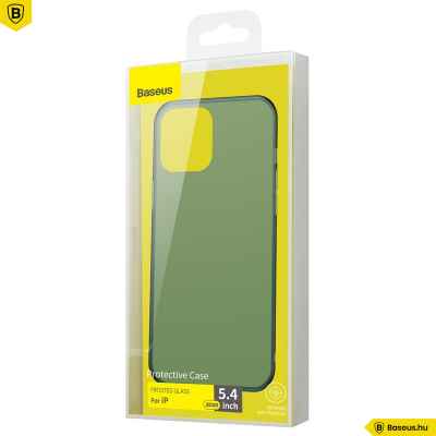 Baseus iPhone 12 Mini matt üveg tok - Zöld