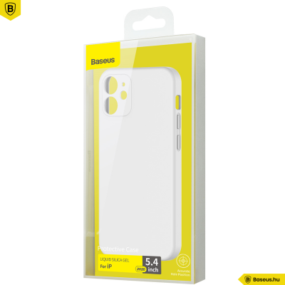 Baseus iPhone 12 Mini rugalmas gél tok  - Fehér