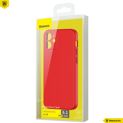 Baseus iPhone 12 rugalmas gél tok  - Piros