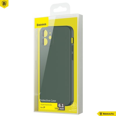 Baseus iPhone 12 rugalmas gél tok  - Sötétzöld