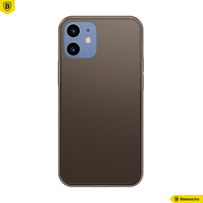 Baseus iPhone 12/12 Pro matt üveg tok - Fekete