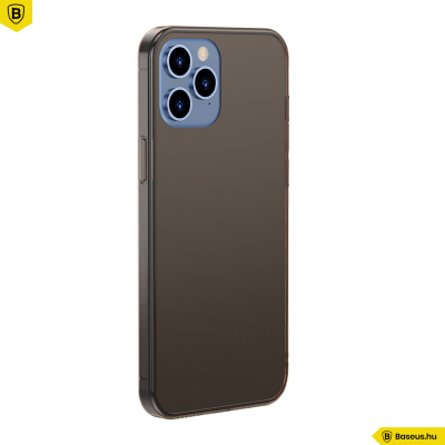 Baseus iPhone 12 Pro Max matt üveg tok - Fekete