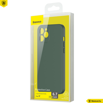 Baseus iPhone 12 Pro Max rugalmas gél tok  - Sötétzöld