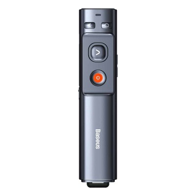 Baseus Orange Dot Multifunkciós távirányító prezentációhoz, zöld lézerrel - szürke