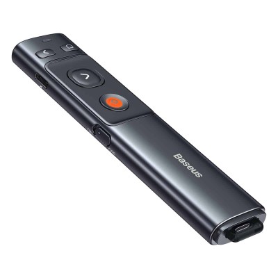 Baseus Orange Dot Multifunkciós távirányító prezentációhoz, zöld lézerrel - szürke