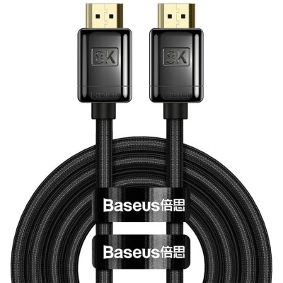 Baseus High Definition Series HDMI 2.1 kábel, 8K 60Hz, 3D, HDR, 48Gbps, 2m (fekete)