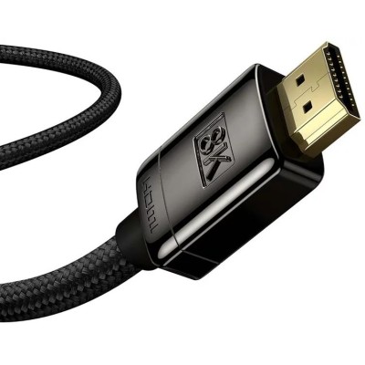 Baseus High Definition Series HDMI 2.1 kábel, 8K 60Hz, 3D, HDR, 48Gbps, 2m (fekete)