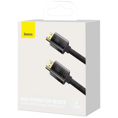 Baseus High Definition Series HDMI 2.1 kábel, 8K 60Hz, 3D, HDR, 48Gbps, 2m (fekete)