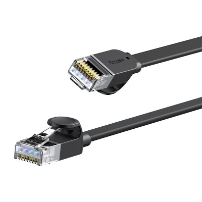 Baseus Speed Six RJ45 lapos internetkábel, 1 Gbps, 15 m, fekete 