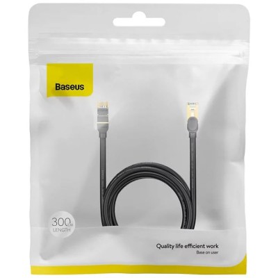 Baseus Ethernet RJ45 hálózati kábel, 10Gbps, 3m (fekete)