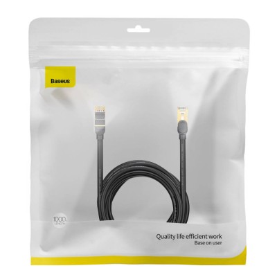 Baseus Speed ​​Seven szupergyors ​​RJ45 internetkábel 10Gbps 10m fekete
