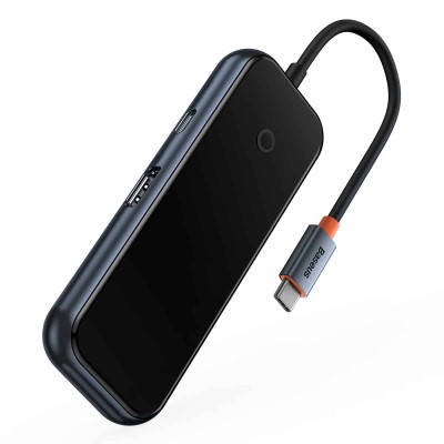 Baseus AcmeJoy series Hub 5 az 1-ben USB-C to 2xUSB 3.0 + USB 2.0 + USB-C PD + HDMI (sötétszürke)