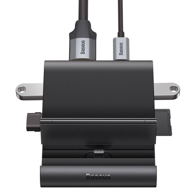 Baseus Mate Pro intelligens asztali dokkoló USB-C Hub mobiltelefonhoz, fekete