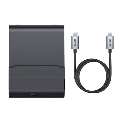 Baseus Mate Pro intelligens asztali dokkoló USB-C Hub mobiltelefonhoz, fekete