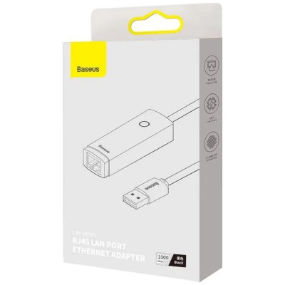 Baseus Lite Series USB – RJ45 hálózati adapter (fekete)
