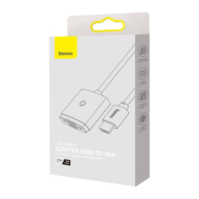 Baseus Lite Series HDMI-VGA adapter + mini jack 3.5mm (fekete)