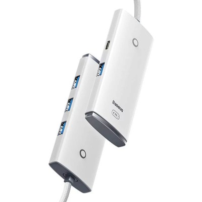 Baseus Lite Sorozat Hub 4 az 1-ben USB - 4x USB 3.0, 25 cm (fehér)