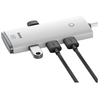 Baseus Lite Sorozat Hub 4 az 1-ben USB - 4x USB 3.0, 25 cm (fehér)