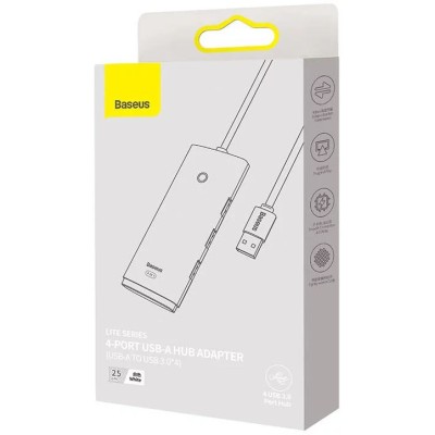 Baseus Lite Sorozat Hub 4 az 1-ben USB - 4x USB 3.0, 25 cm (fehér)