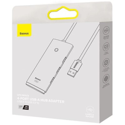 Baseus Lite Sorozat Hub 4 az 1-ben USB - 4x USB 3.0, 1m (fekete)