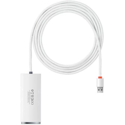 Baseus Lite Sorozat Hub 4 az 1-ben USB - 4x USB 3.0, 2m (fehér)