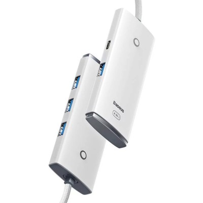 Baseus Lite Sorozat Hub 4 az 1-ben USB - 4x USB 3.0, 2m (fehér)