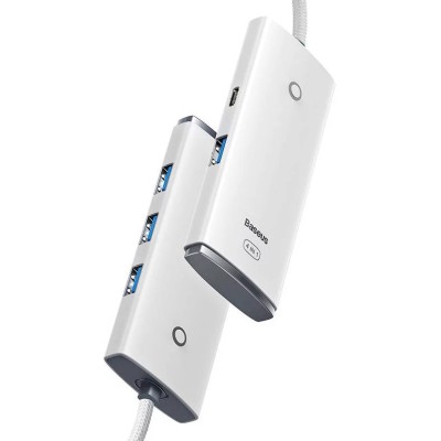 Baseus Lite Sorozat Hub 4 az 1-ben USB-C - 4x USB 3.0 + USB-C, 25cm (fehér)