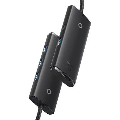 Baseus Lite Sorozat Hub 4 az 1-ben USB-C - 4x USB 3.0 + USB-C, 2m (fekete)