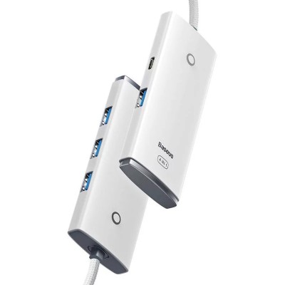 Baseus Lite Sorozat Hub 4 az 1-ben USB-C - 4x USB 3.0 + USB-C, 2m (fehér)