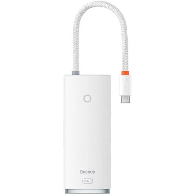Baseus Lite Sorozat Hub 6 az 1-ben USB-C - 2x USB 3.0 + USB-C PD + HDMI + SD/TF (fehér)