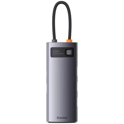 Baseus Metal Gleam Series 6 az 1-ben hub, USB-C - 3x USB 3.0 + HDMI + USB-C PD + VGA