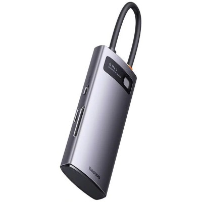 Baseus Metal Gleam Series 6 az 1-ben hub, USB-C - 3x USB 3.0 + USB-C PD +  microSD/SD