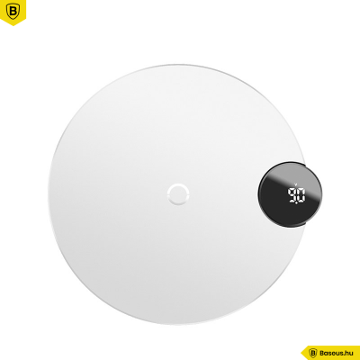 Baseus Digitális Led kijelzős vezeték nélküli wireless gyorstöltő - Fehér