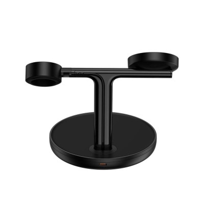 Baseus indukciós töltő 3 az 1-ben 15 W MagSafe állvány (fekete)