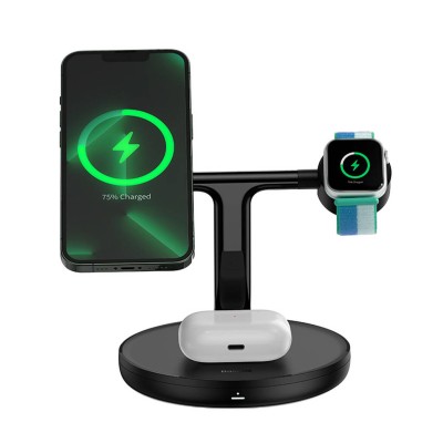 Baseus indukciós töltő 3 az 1-ben 15 W MagSafe állvány (fekete)
