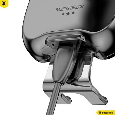 Baseus Smart autómata autós tartó és töltő 2in1 gyorstöltéssel szélvédőre - Fekete